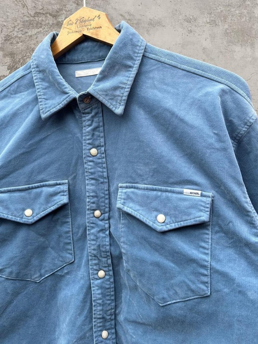 Mother The Wild West Shirt Blue Shadow Wash Made In USA Women’s Medium